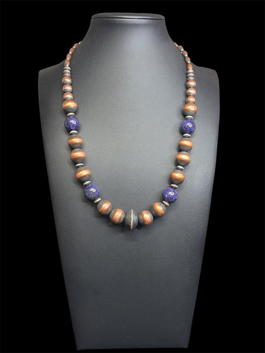 Antiqued Copper & Charoite Necklace