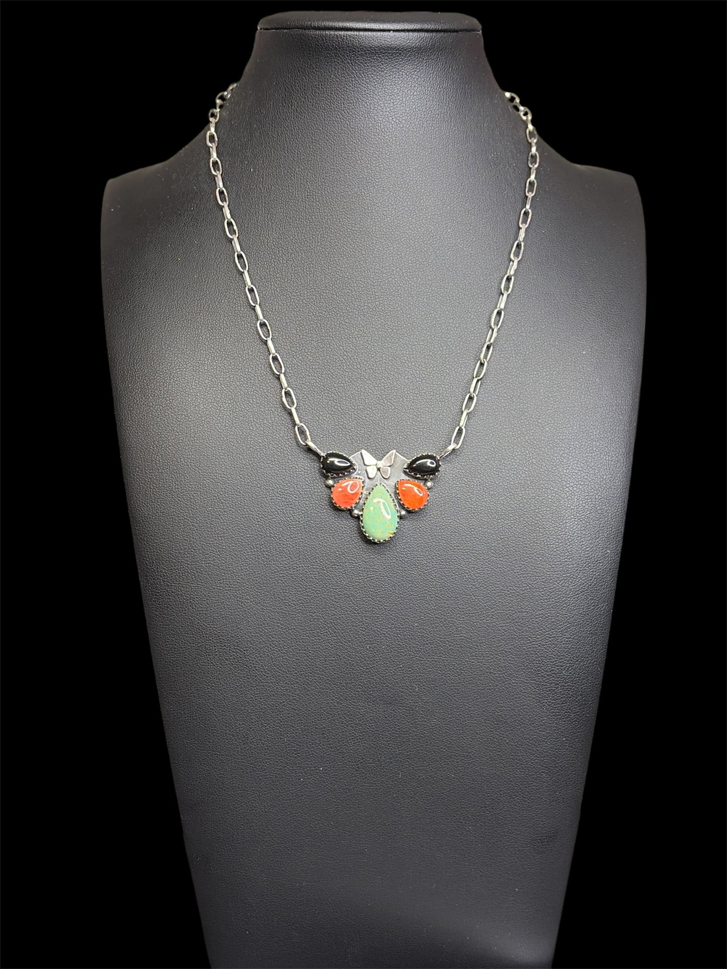Handcrafted Multi-Stone Butterfly Necklace