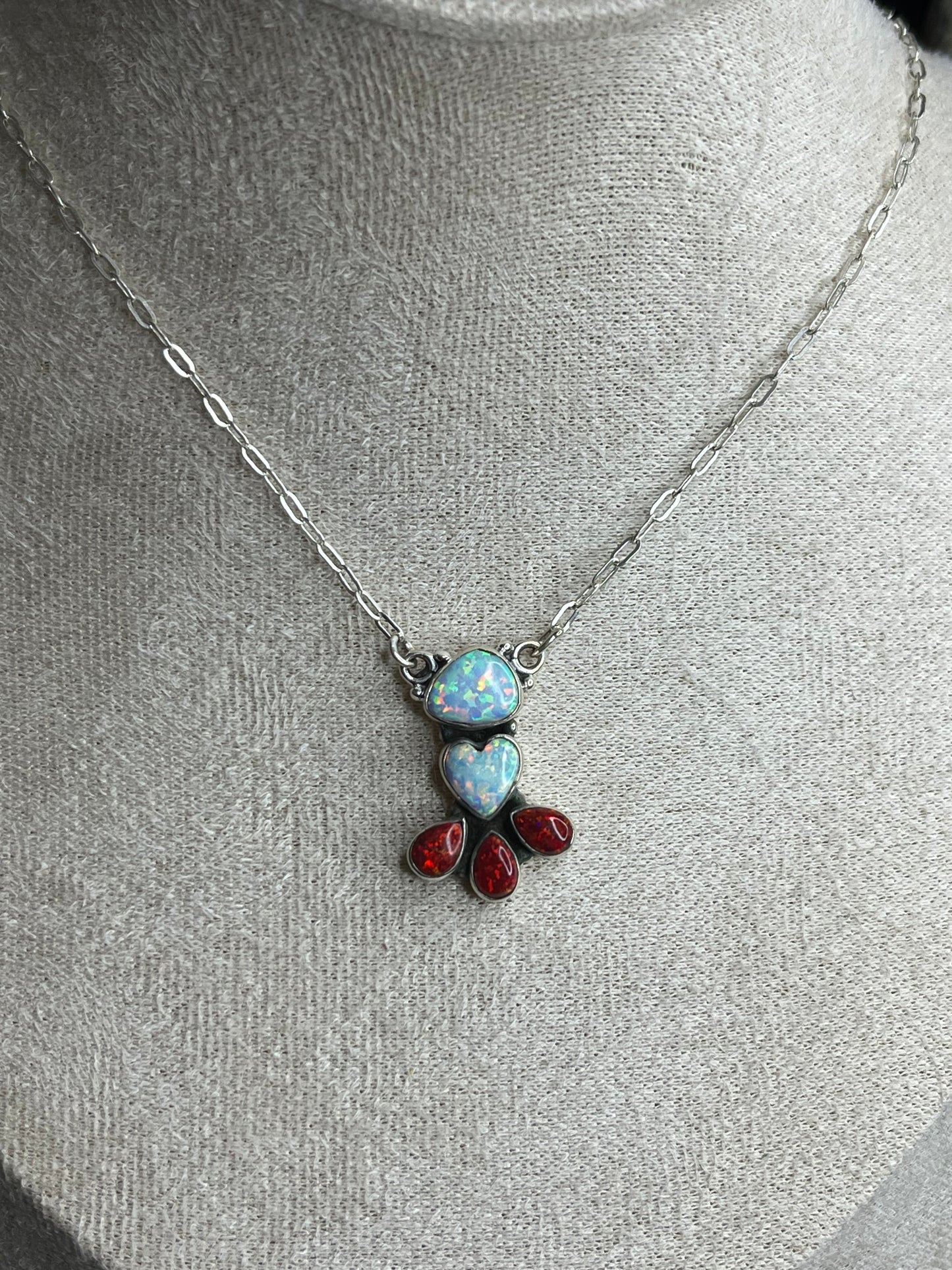 Aurora Opal Sterling Silver Necklaces