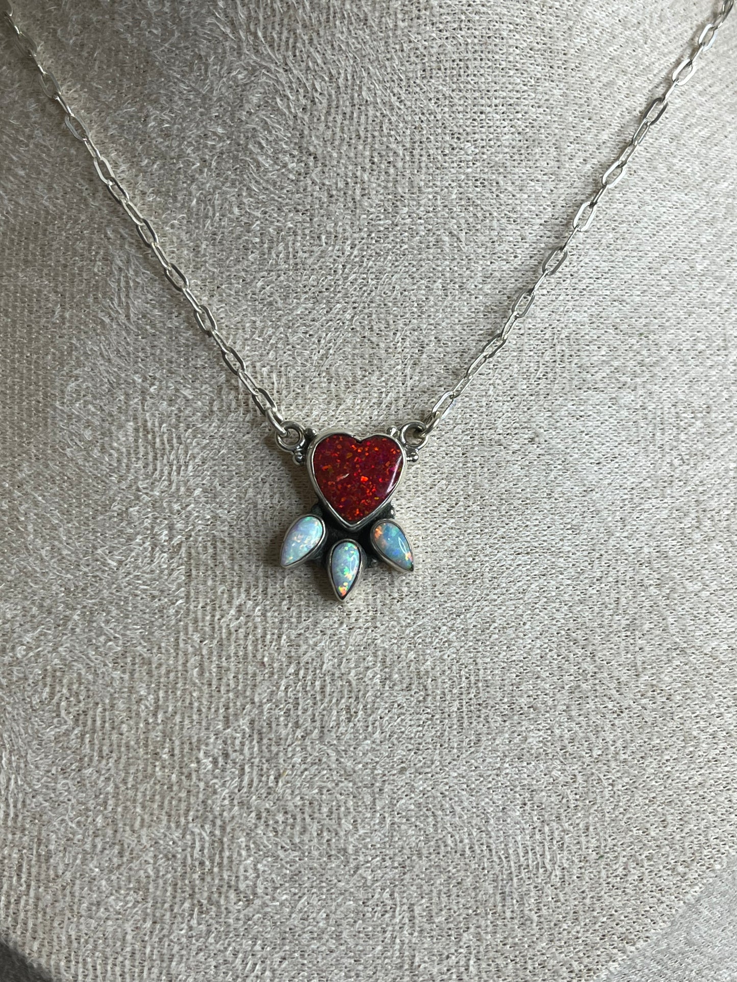 Aurora Opal Sterling Silver Necklaces