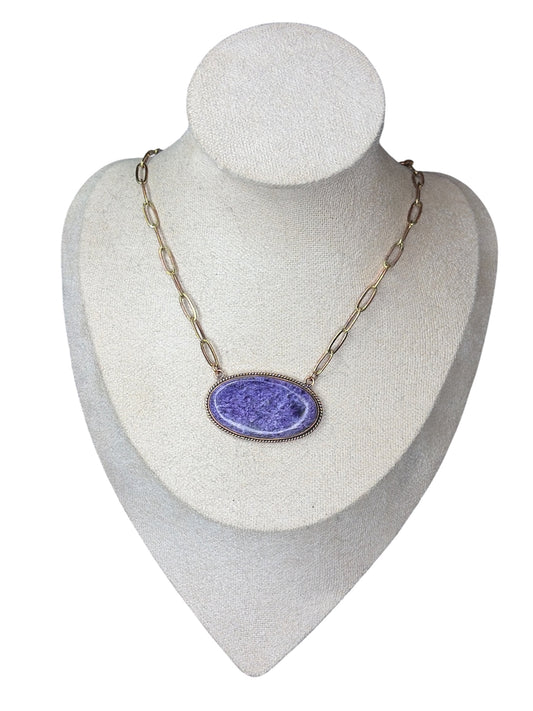 Copper & Charoite Statement Necklace