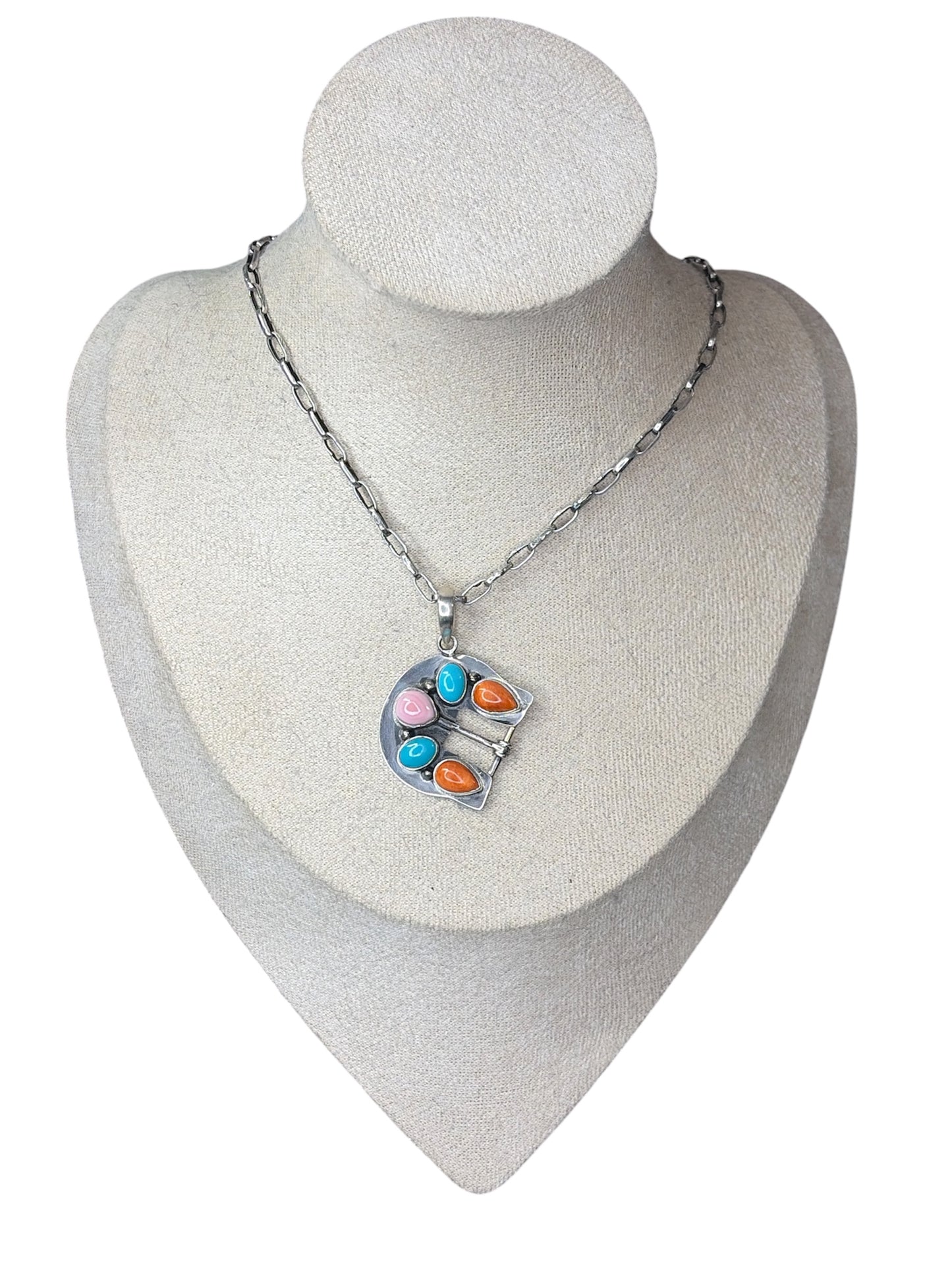 Handcrafted Multi-Stone Buckle Pendant