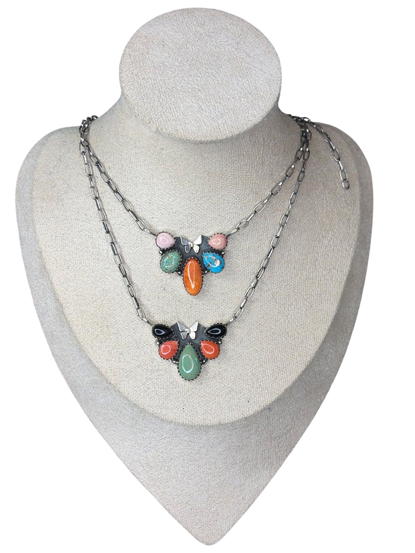 Handcrafted Multi-Stone Butterfly Necklace