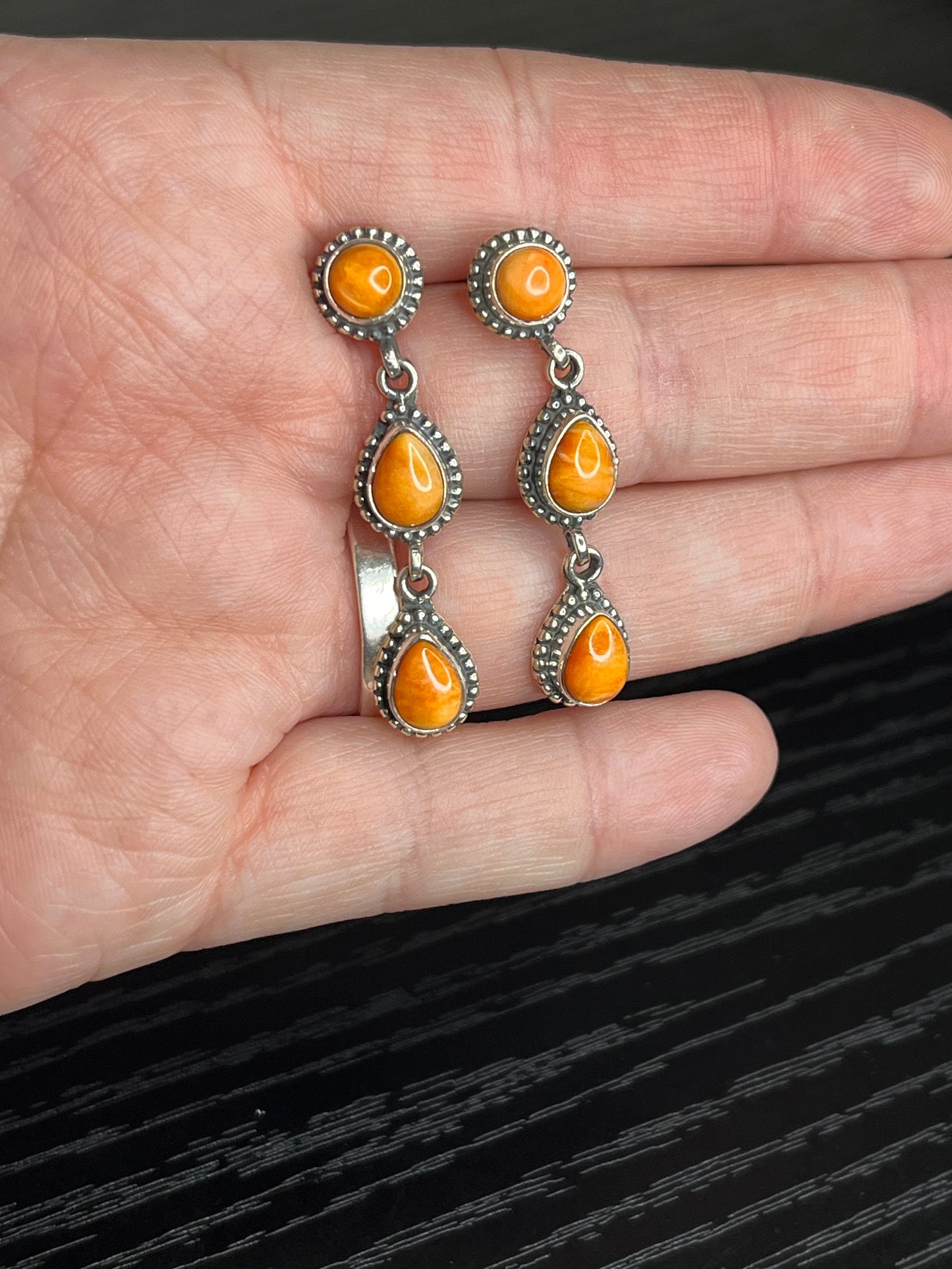 Post Back With Dangle Sterling Silver Earrings