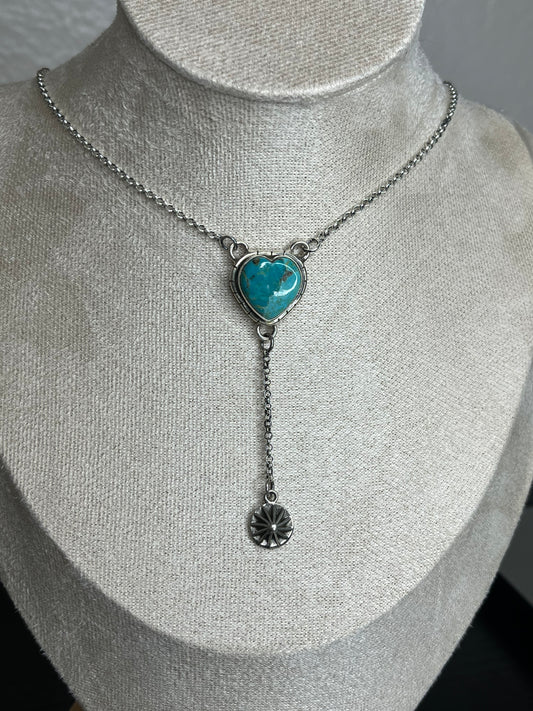 Turquoise Sterling Silver Lariat Necklace