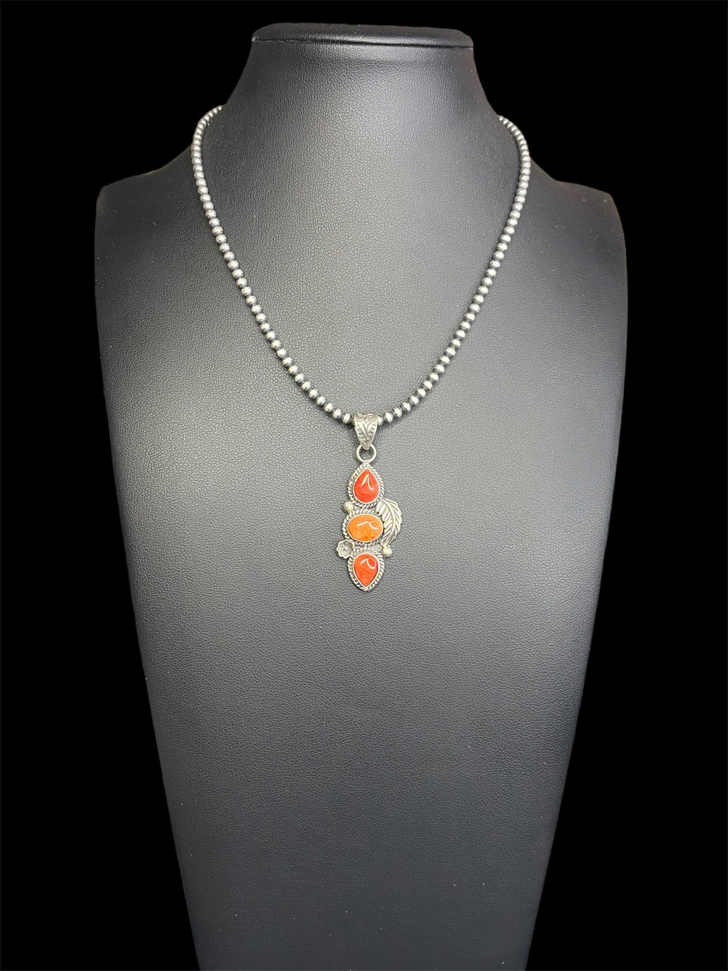 Handcrafted Red & Orange Spiny Pendant