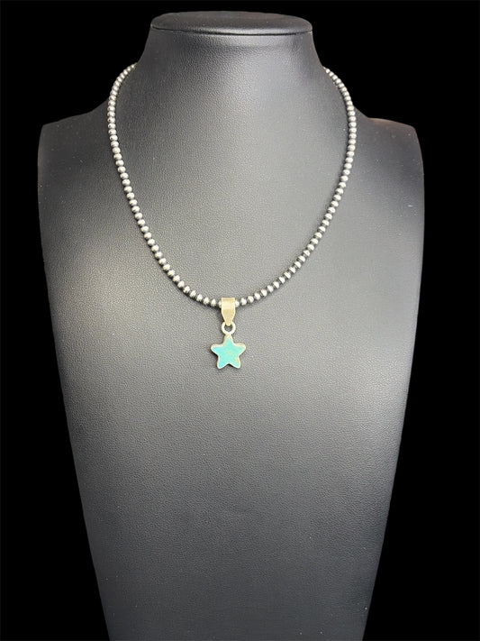 Petite Kingman Turquoise Star Pendant