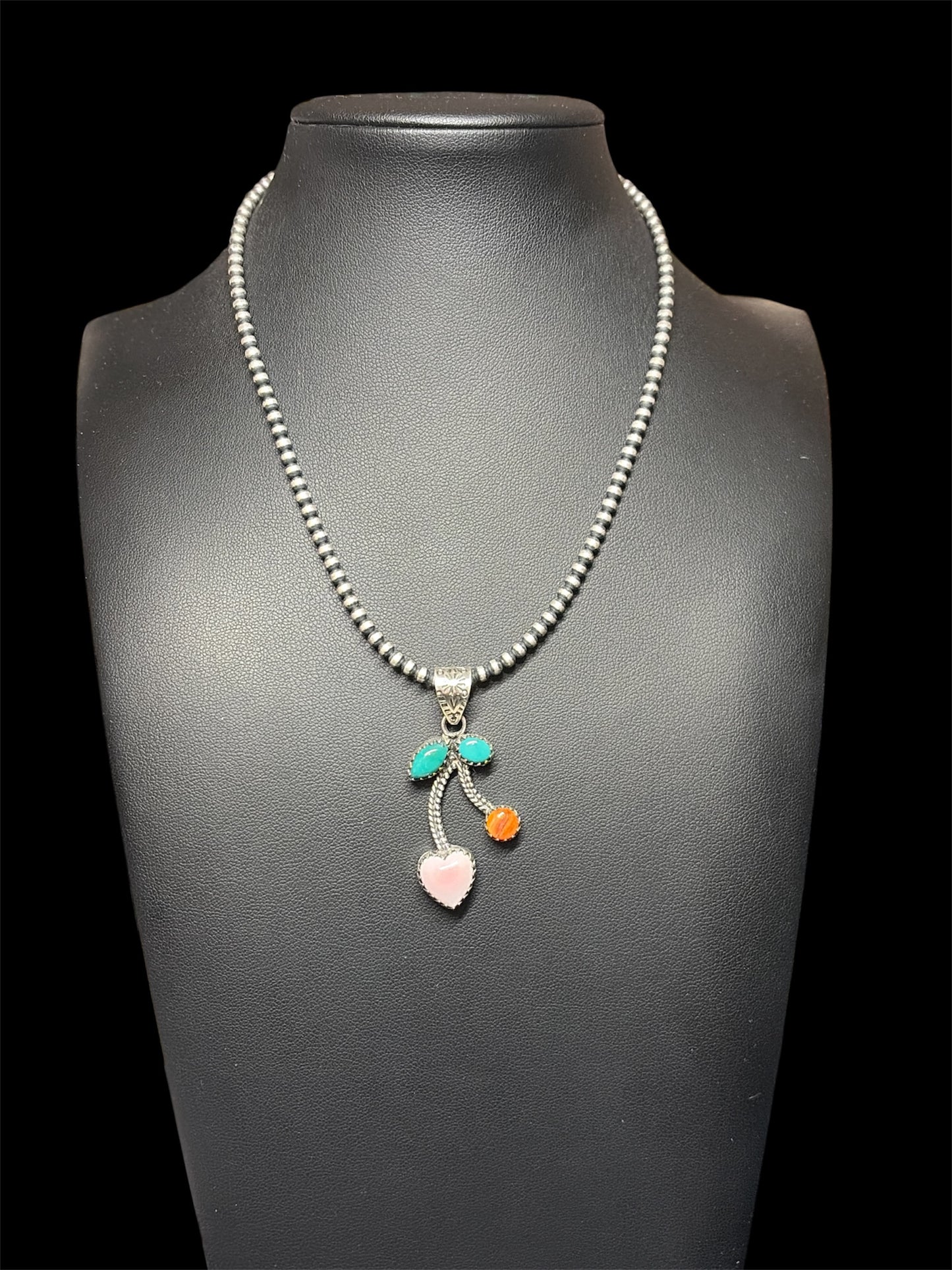 Handcrafted Multi-Stone Cherry Pendant