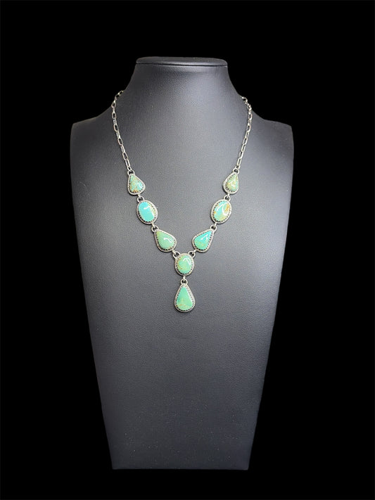 Handcrafted Kingman Turquoise Lariat Necklace