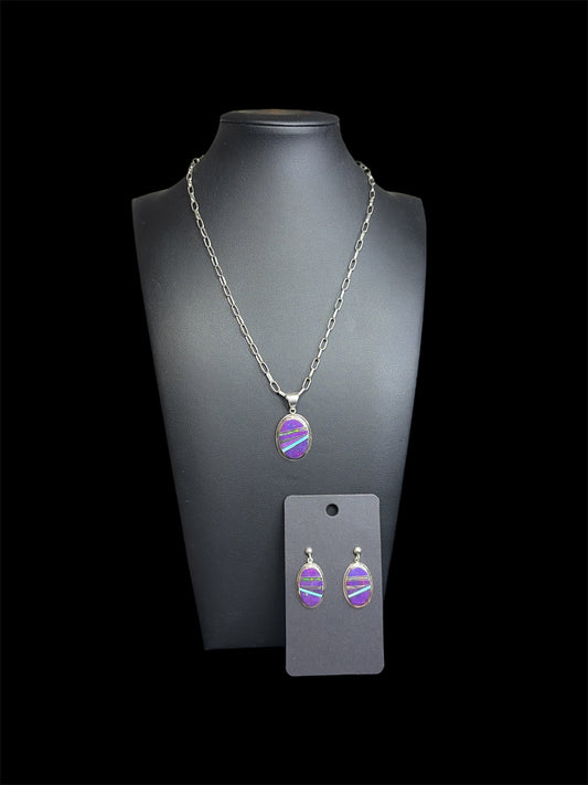 Sugilite & Lab Opal Inlay Set