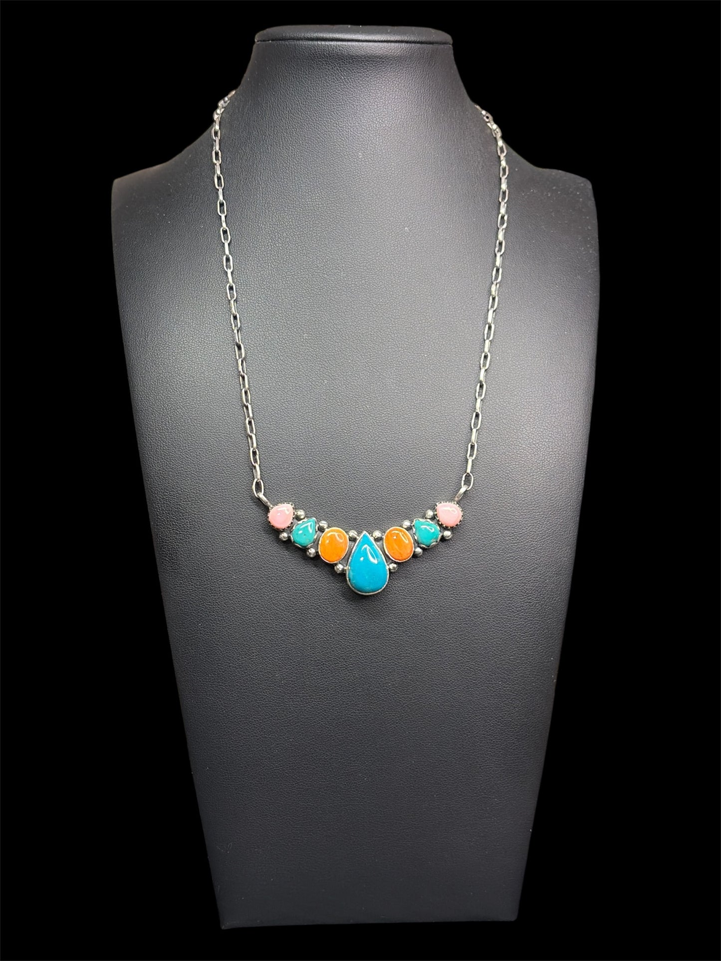Handcrafted Multi-Stone Bar Necklace