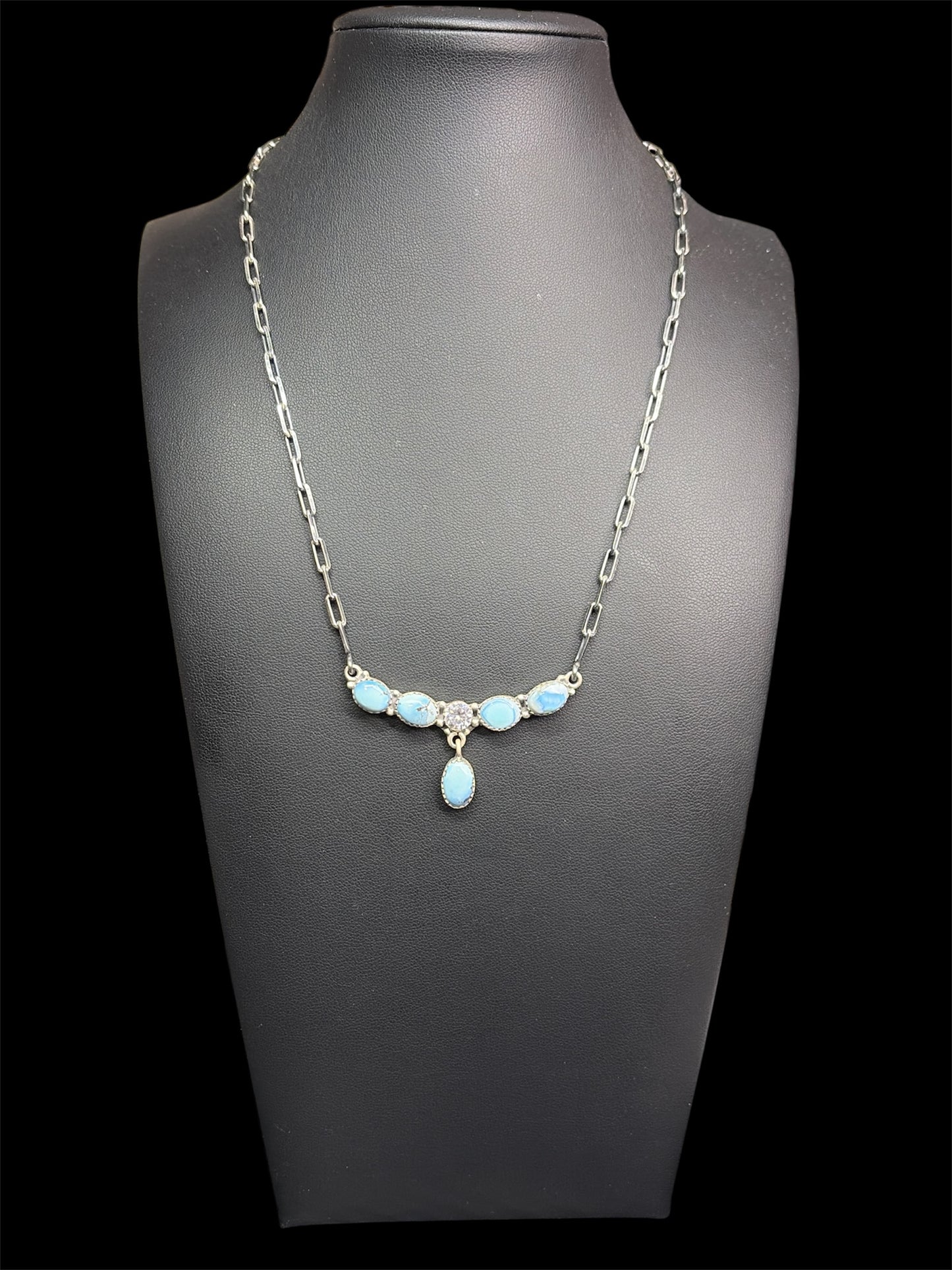 Golden Hills Turquoise & CZ Necklace