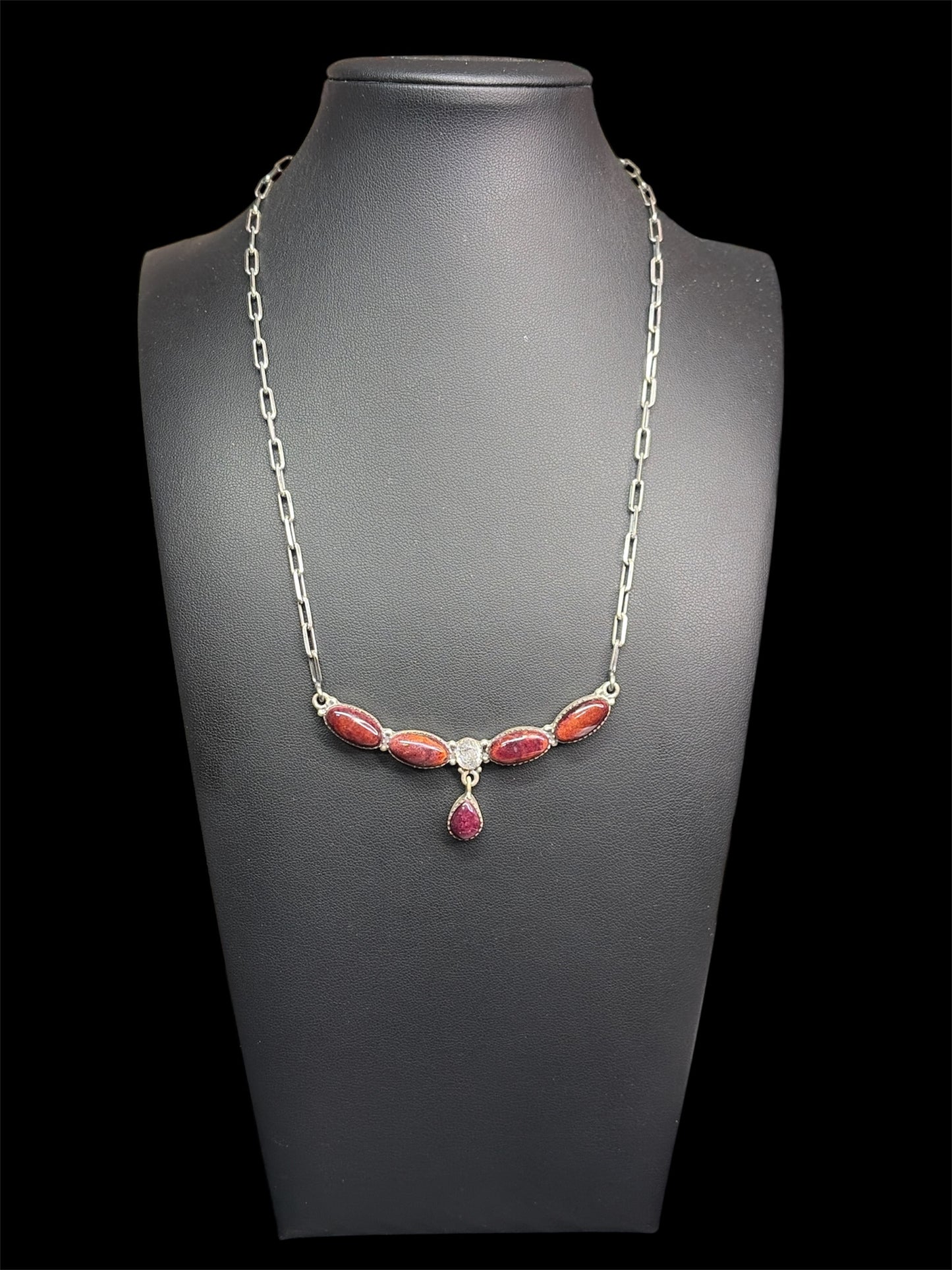 Purple Spiny & CZ Necklace
