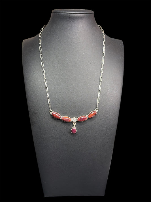 Purple Spiny & CZ Necklace