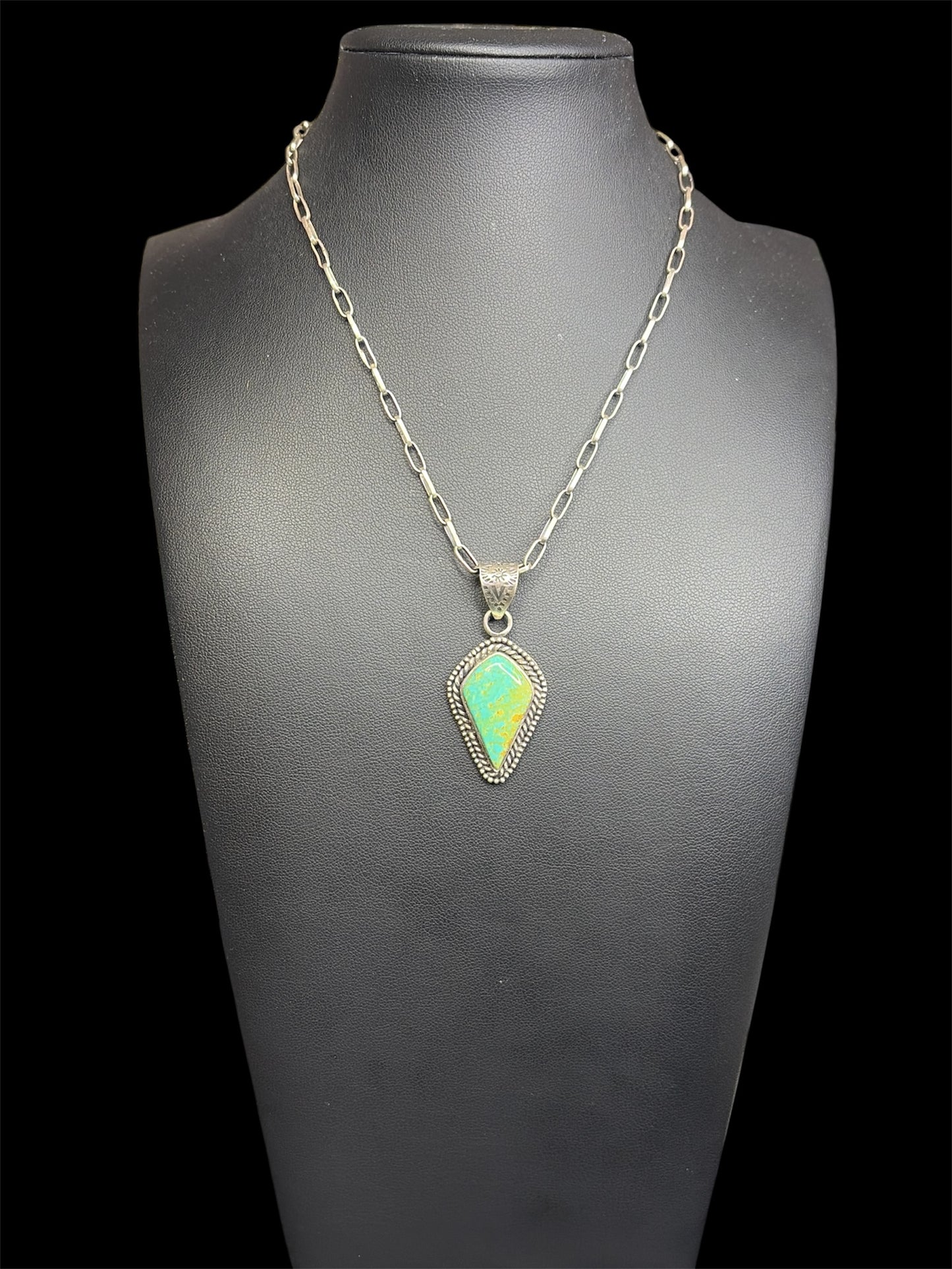 Handcrafted Kingman Turquoise Diamond Pendant