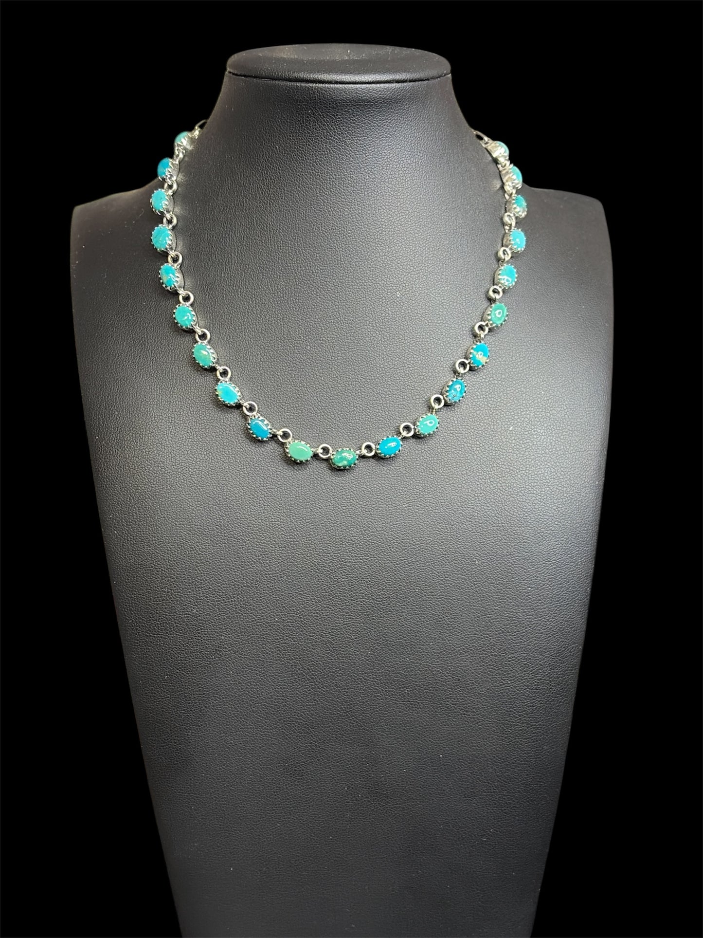 Handcrafted Kingman Turquoise Choker Necklace