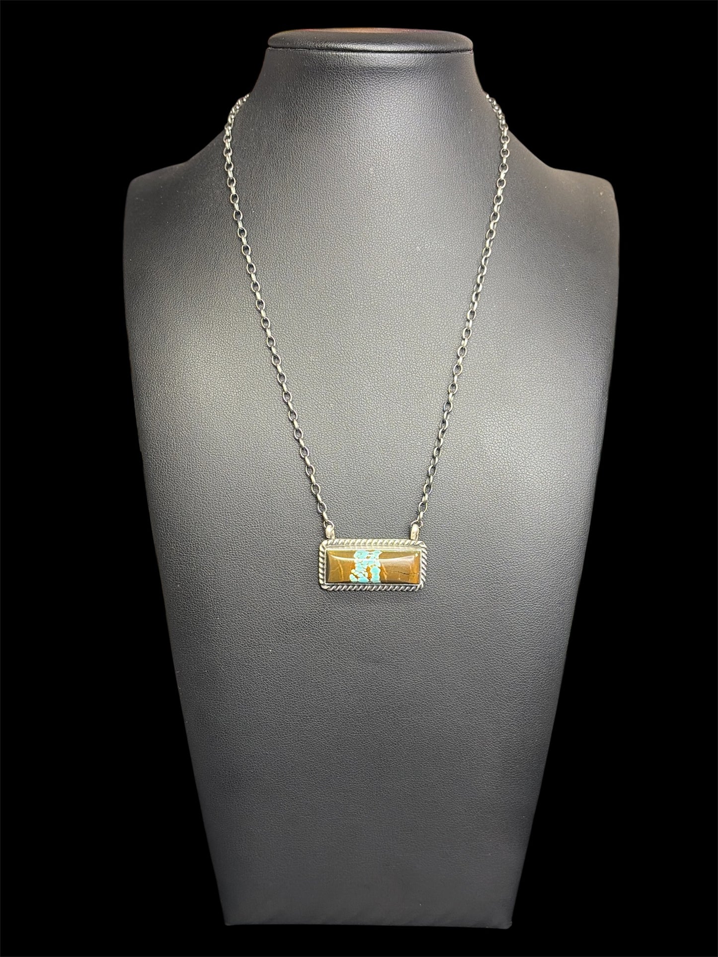 Navajo - Johnny Dixon - Mine 8 Turquoise Bar Necklace