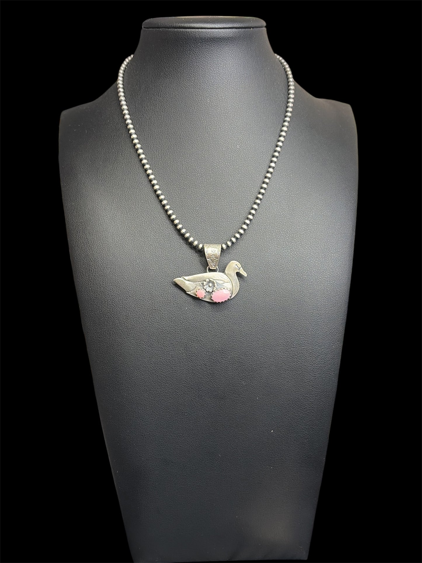 Handcrafted Pink Conch Duck Pendant