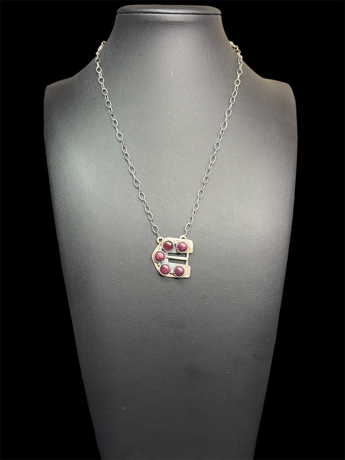 Purple Spiny Buckle Necklace