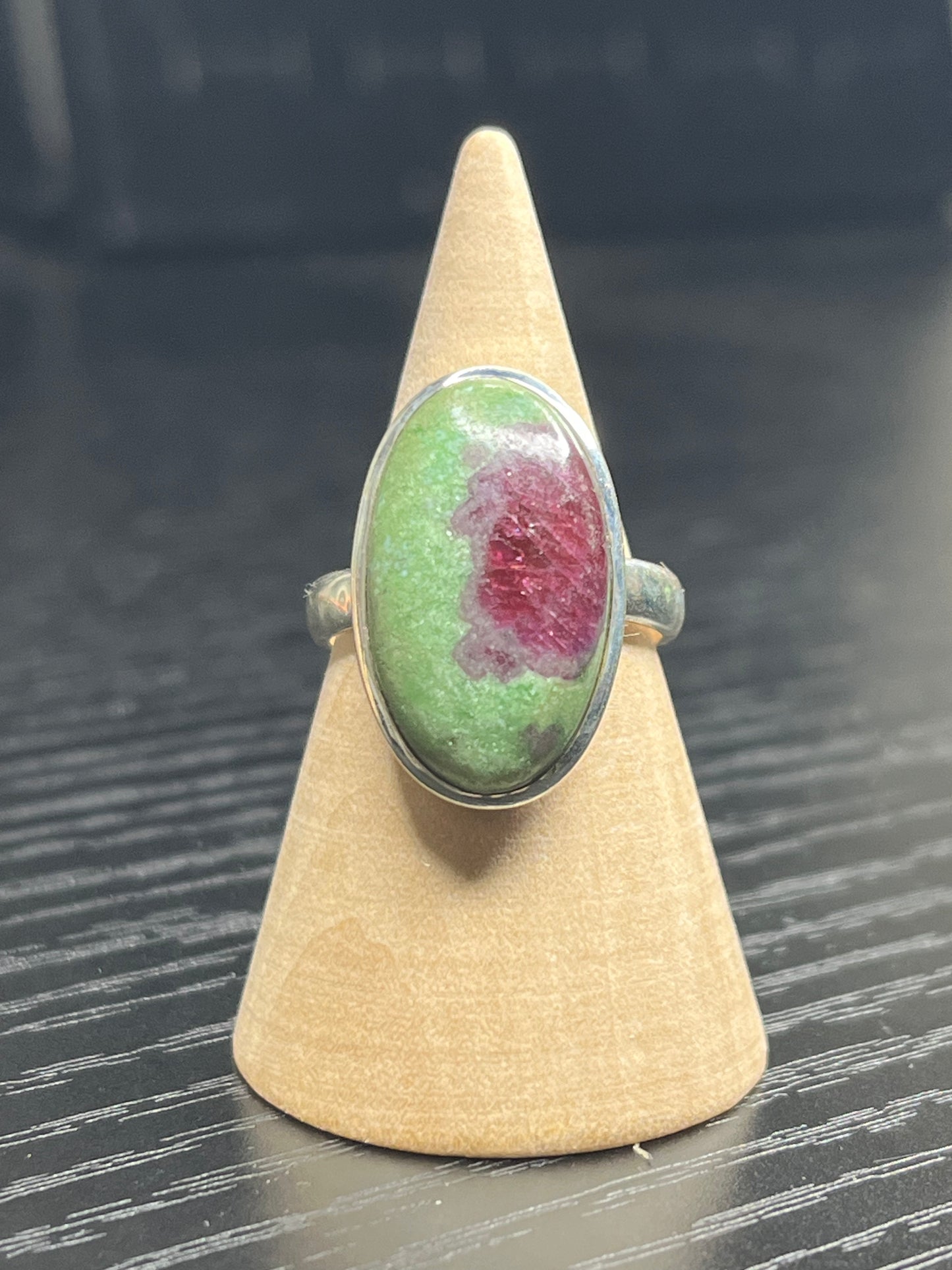 Ruby Zoisite Sterling Silver Ring - size 8