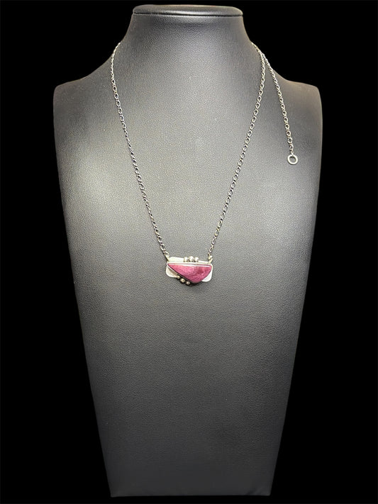 Navajo - Antionette Martinez - Purple Spiny Bar Necklace