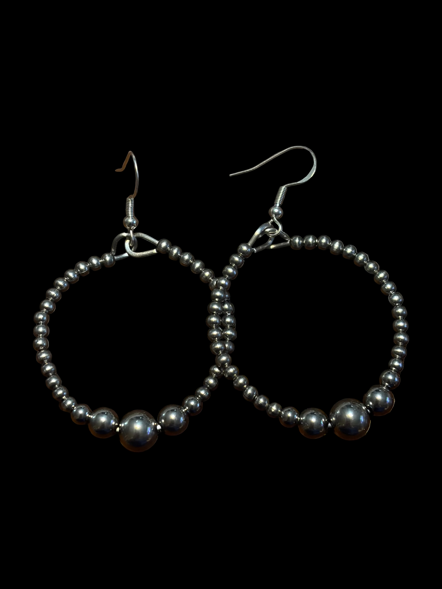 Graduated Desert Steel 2” Hoop Earrings