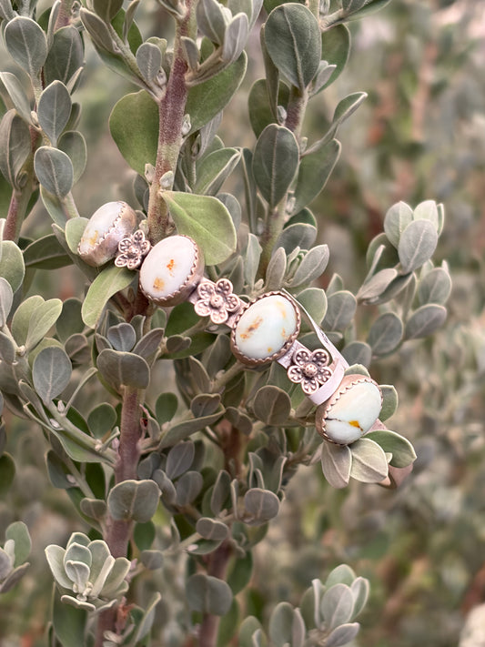 Palomino Variscite & Flower Cuff Bracelet