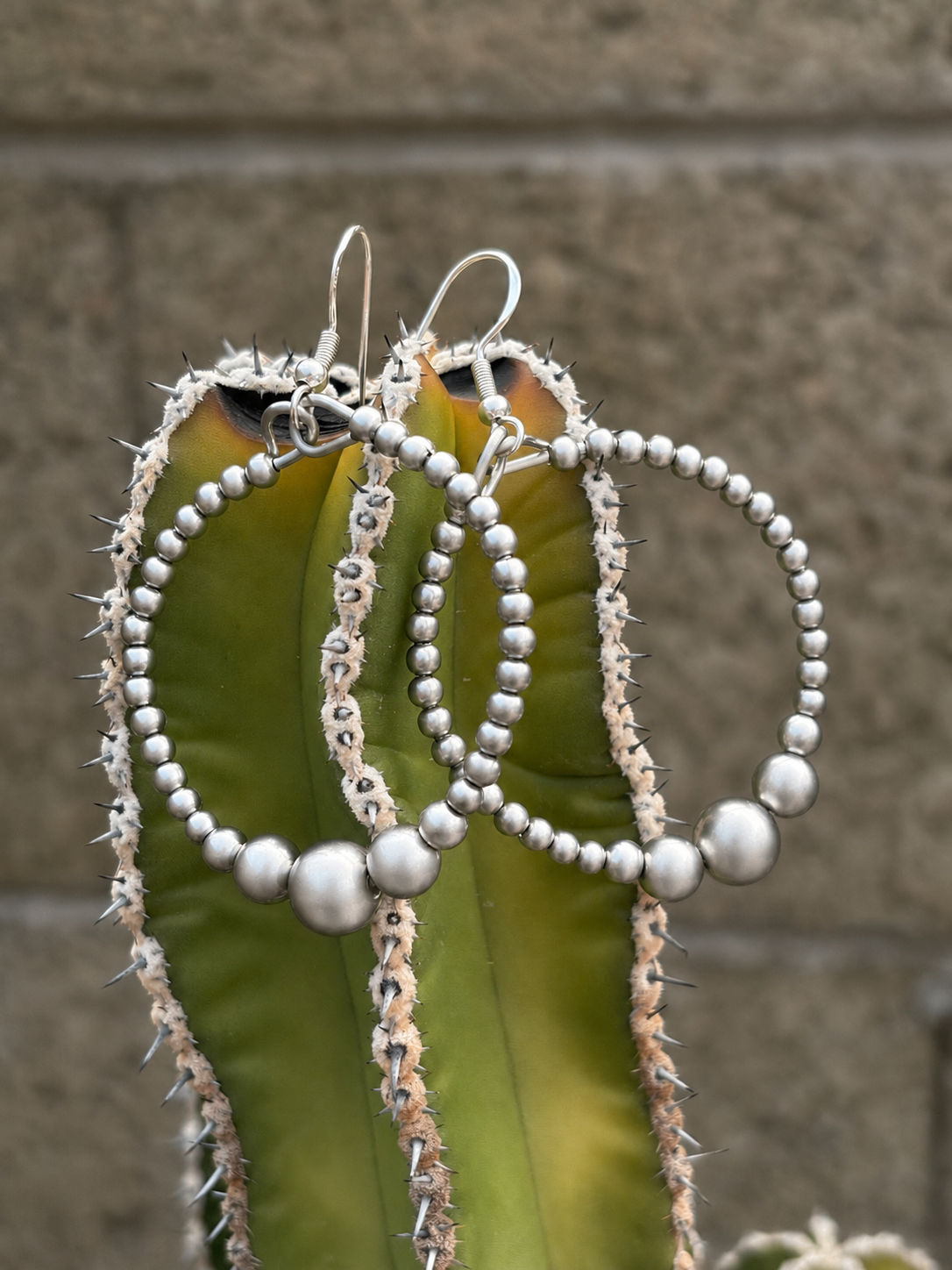 Graduated Desert Steel 2” Hoop Earrings