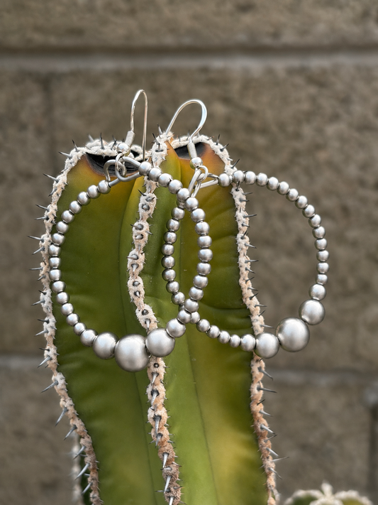 Graduated Desert Steel 2” Hoop Earrings