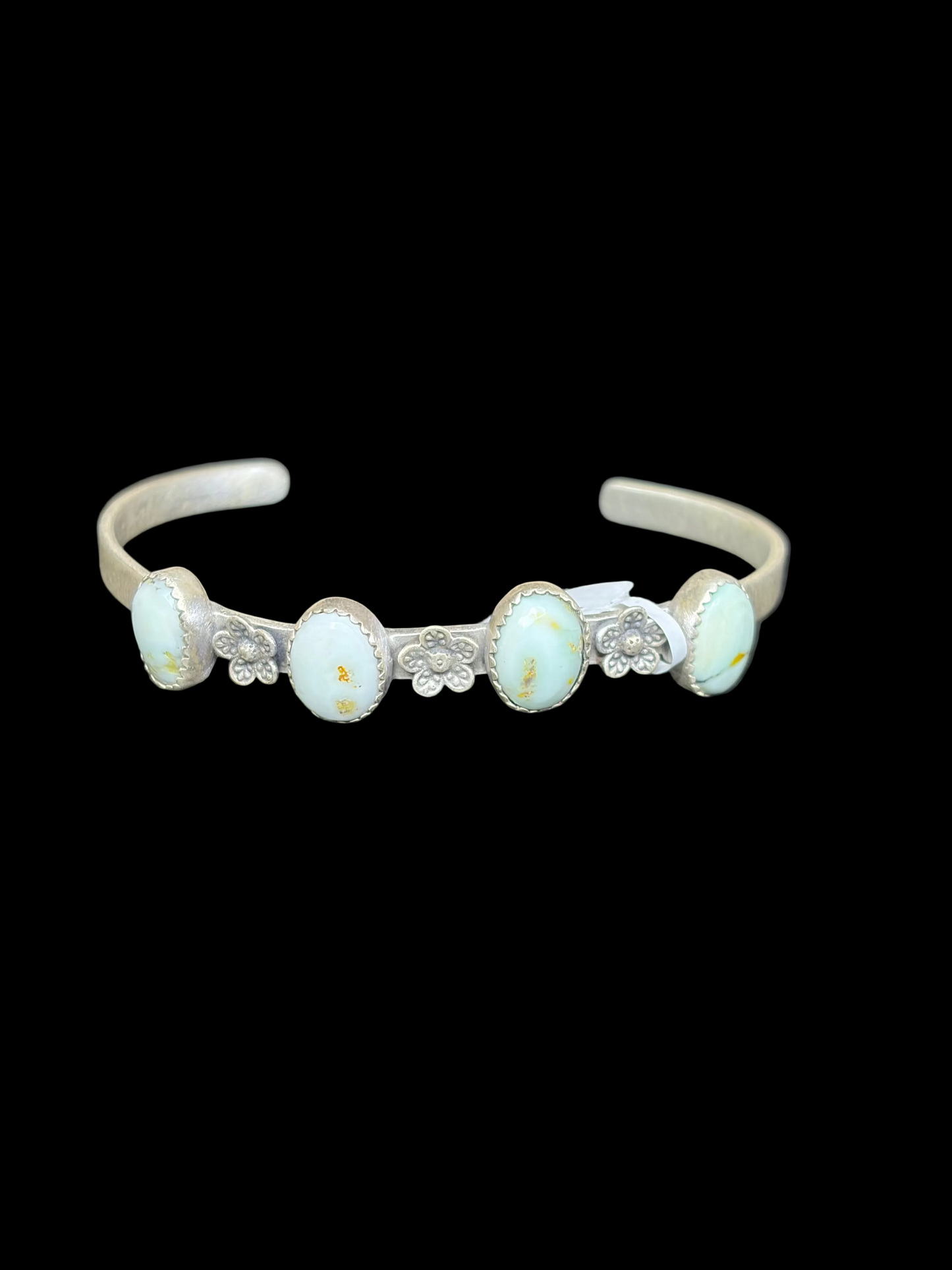 Palomino Variscite & Flower Cuff Bracelet