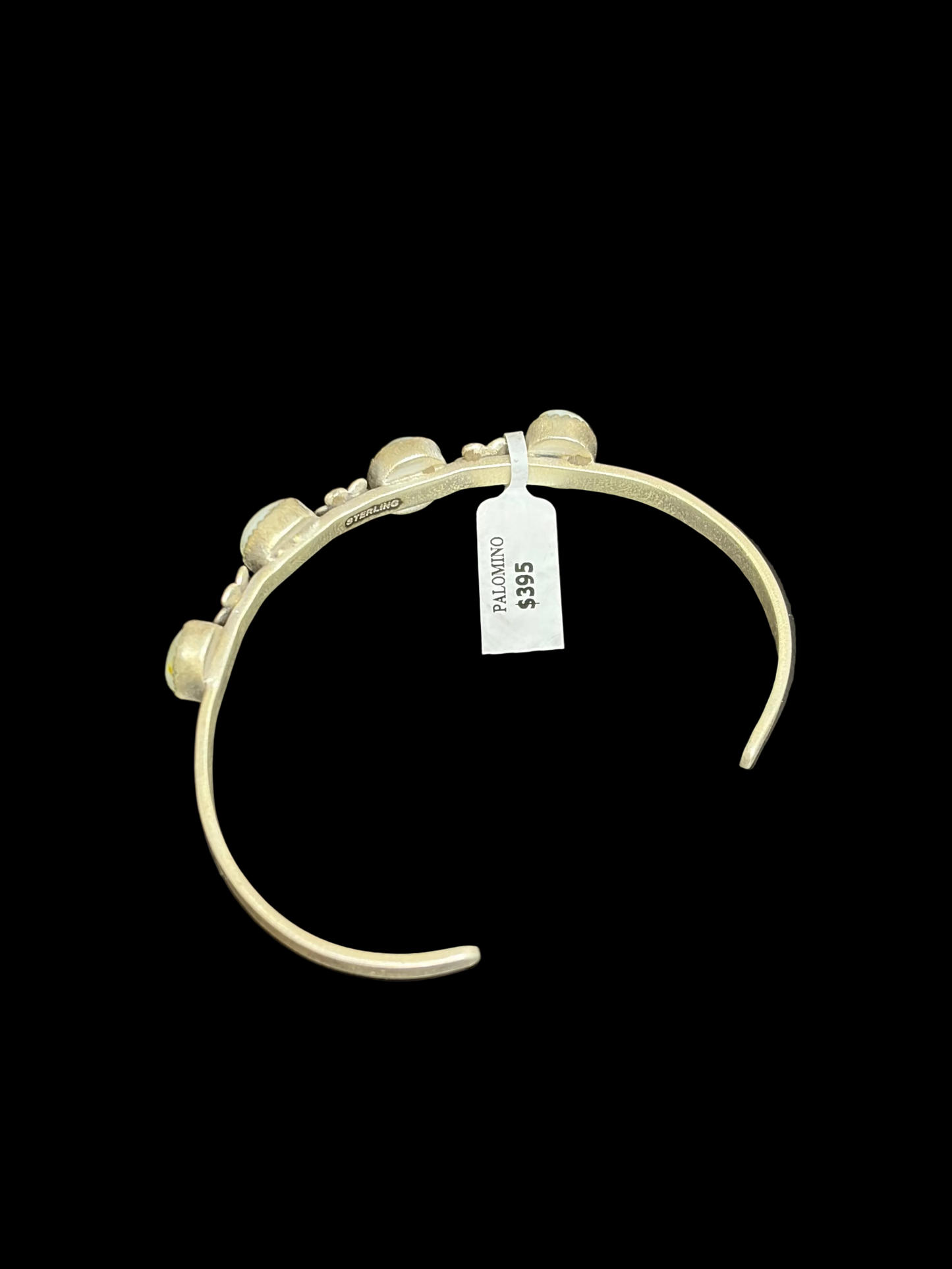 Palomino Variscite & Flower Cuff Bracelet