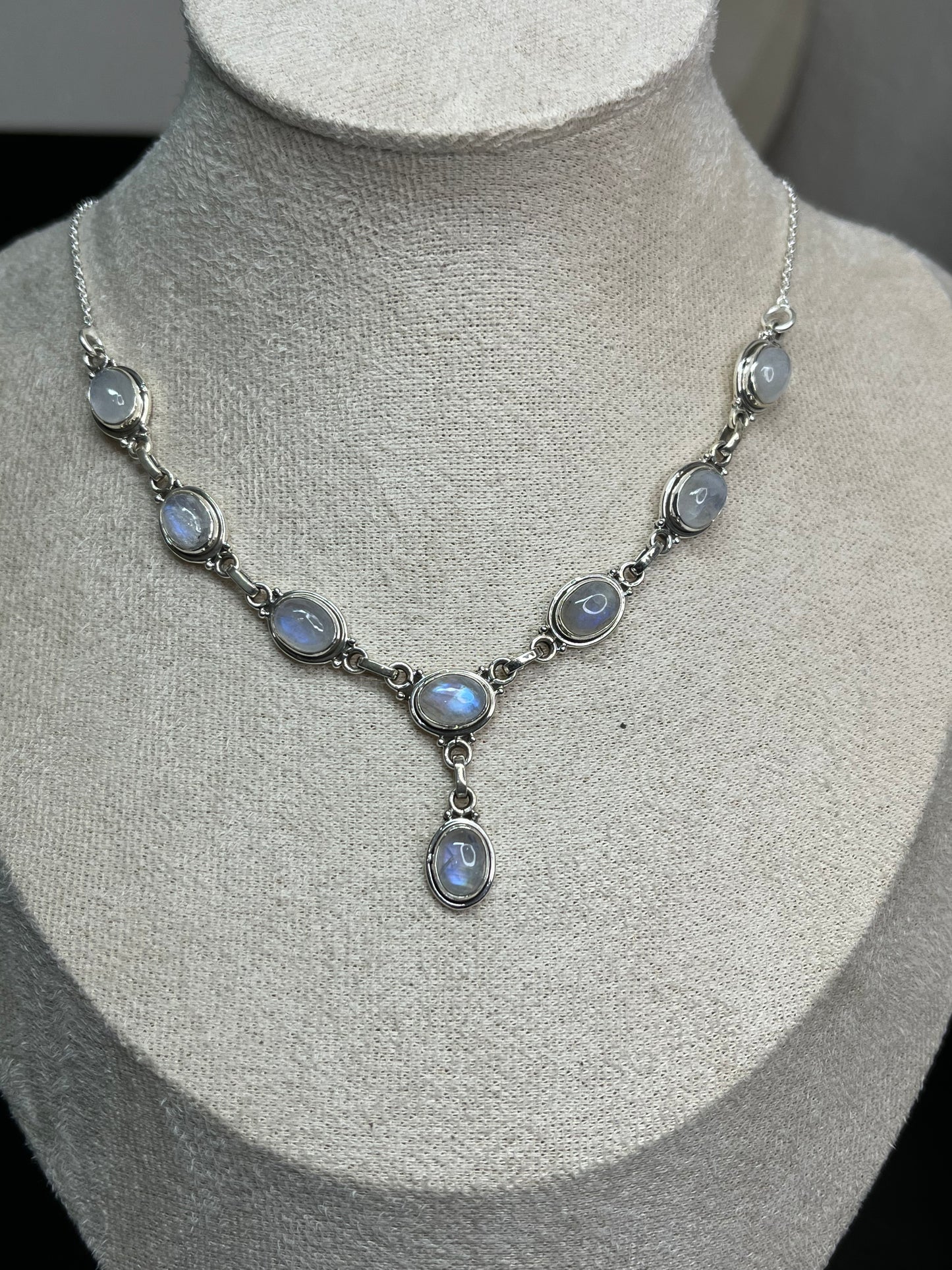 Sterling Silver Y-drop Gemstone Necklaces 16”-18”