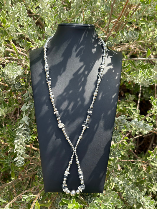 Desert Steel White Buffalo Jacla Style Necklace