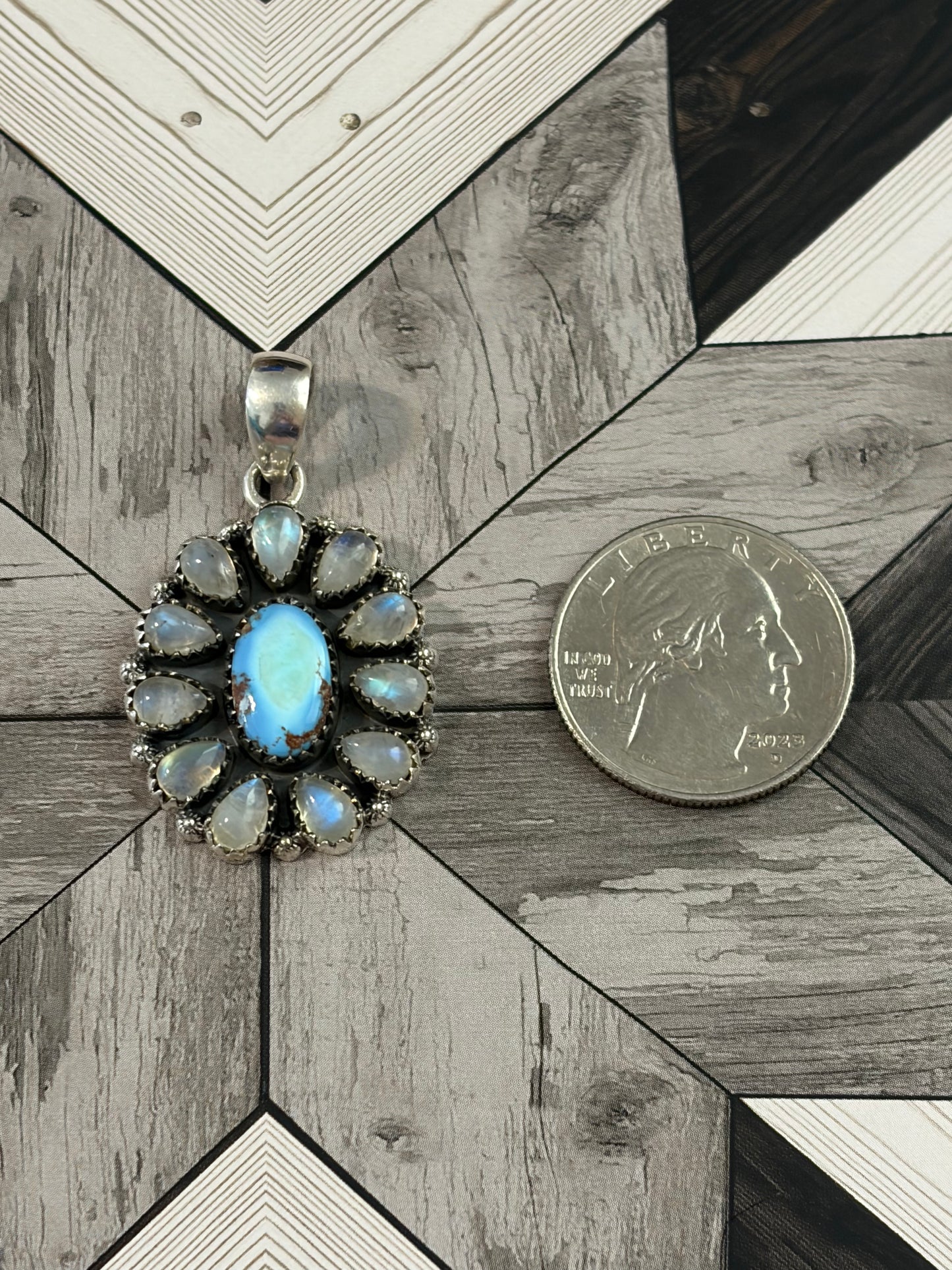 Golden Hills Turquoise & Moonstone Pendant