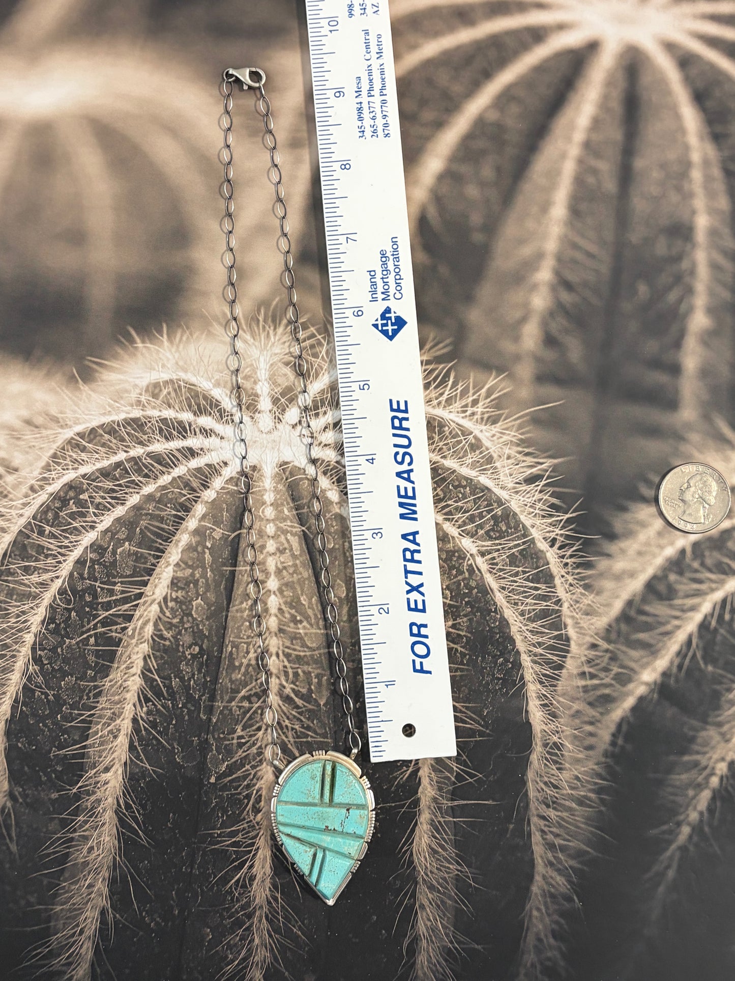 Navajo - Steve Francisco - Carved No.8 Turquoise Necklace