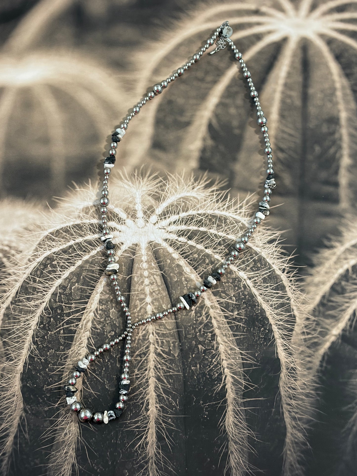 Desert Steel White Buffalo Jacla Style Necklace