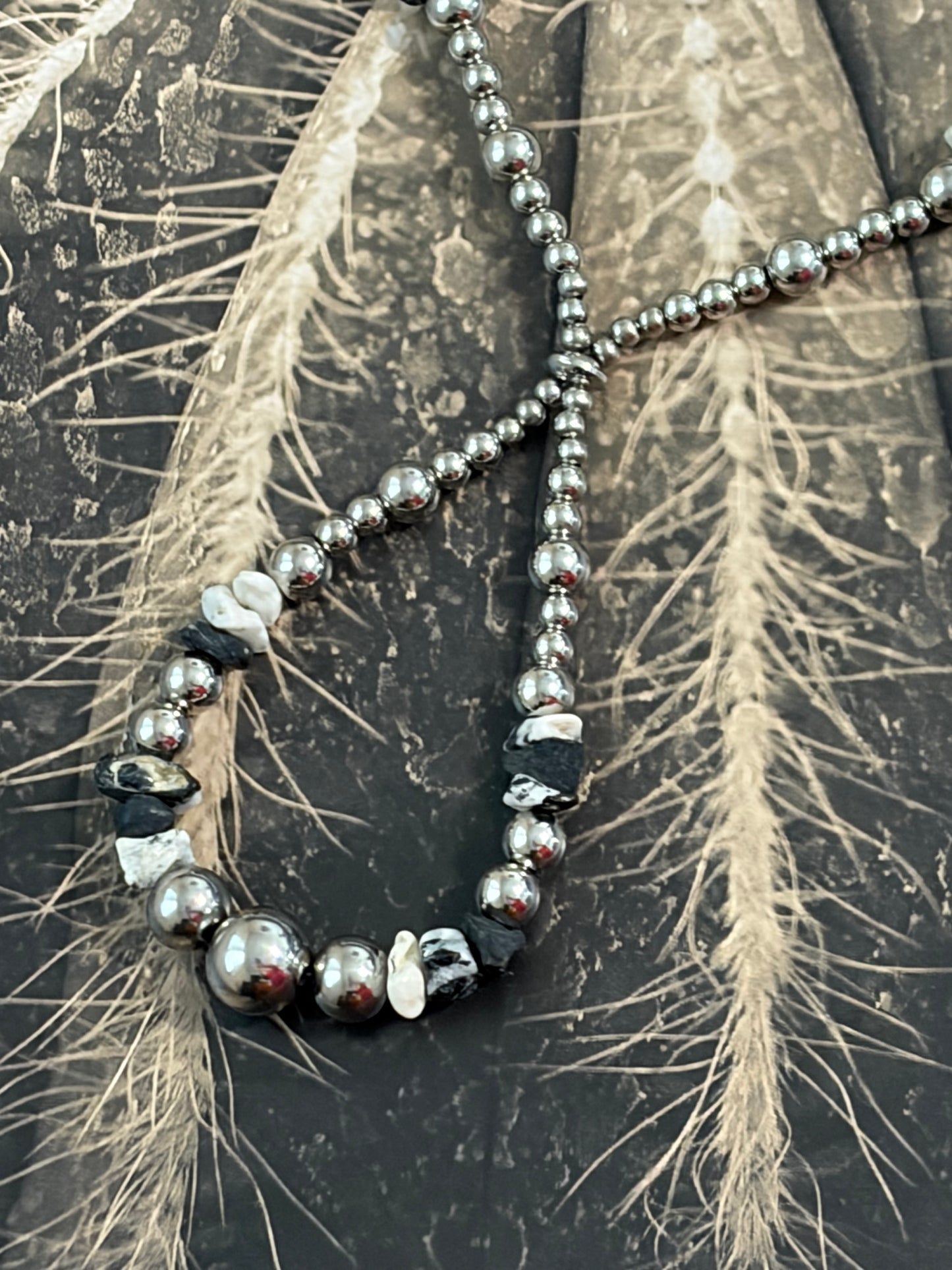 Desert Steel White Buffalo Jacla Style Necklace