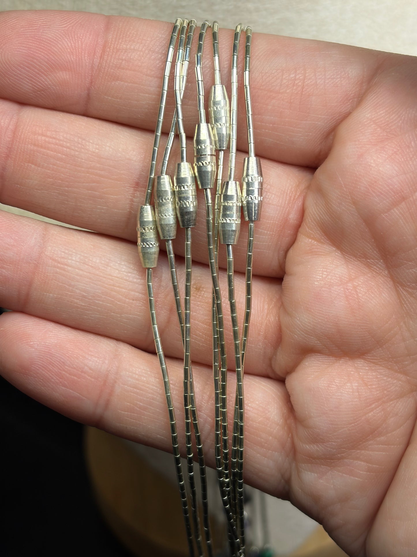16” Liquid Silver & Natural Stone Necklaces