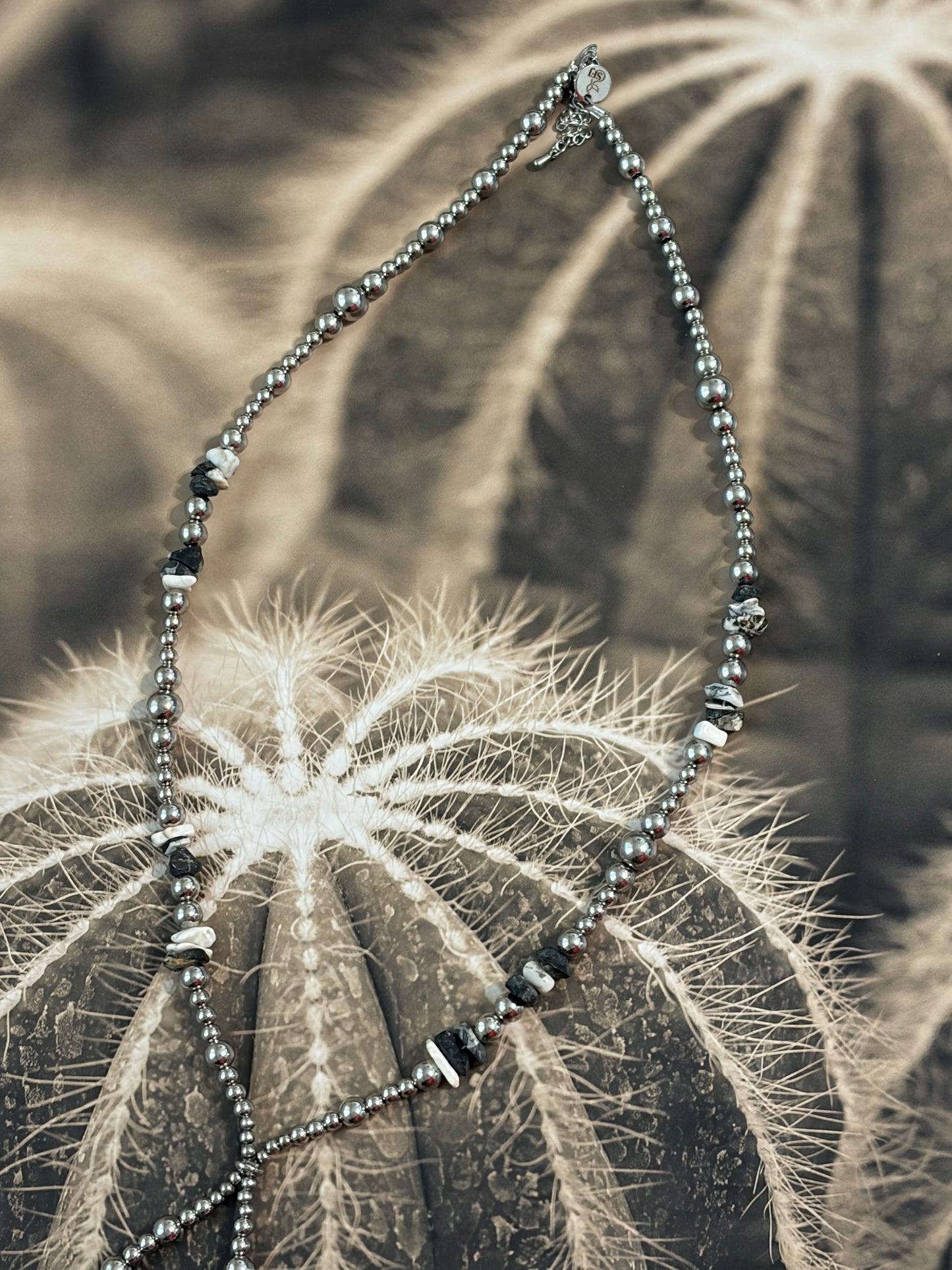 Desert Steel White Buffalo Jacla Style Necklace