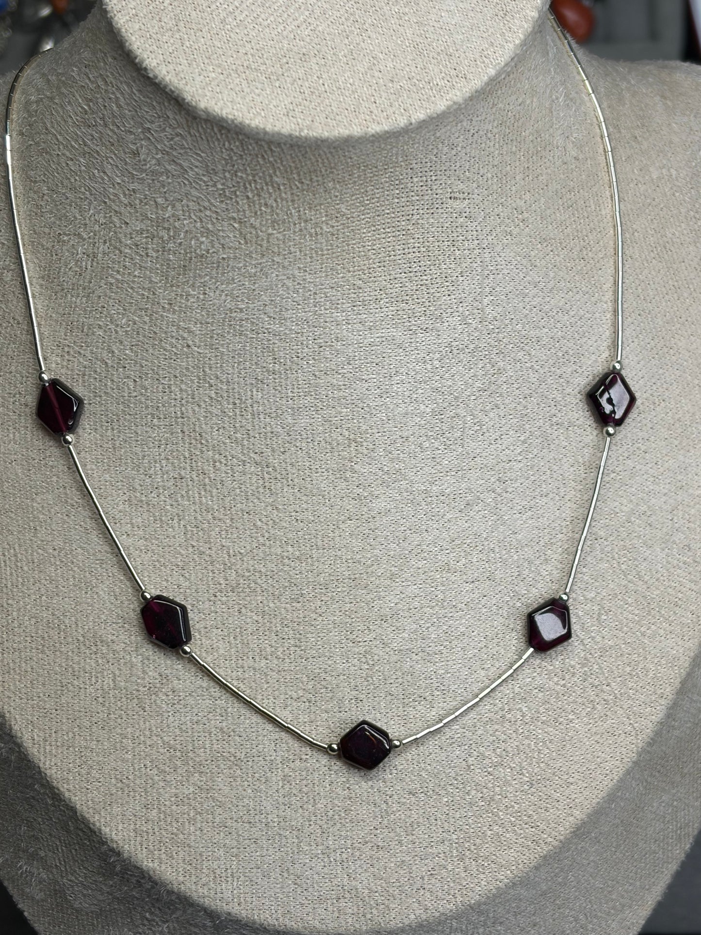 16” Liquid Silver & Natural Stone Necklaces