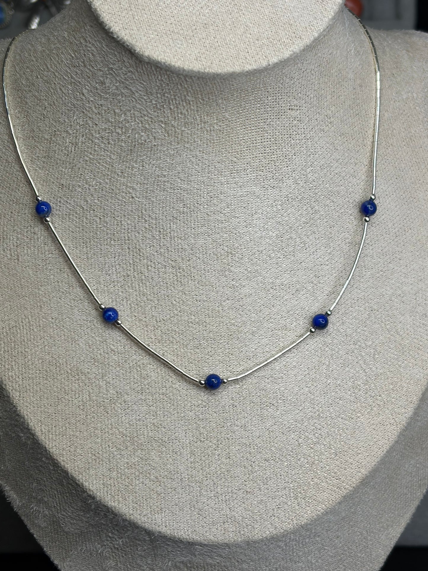 16” Liquid Silver & Natural Stone Necklaces