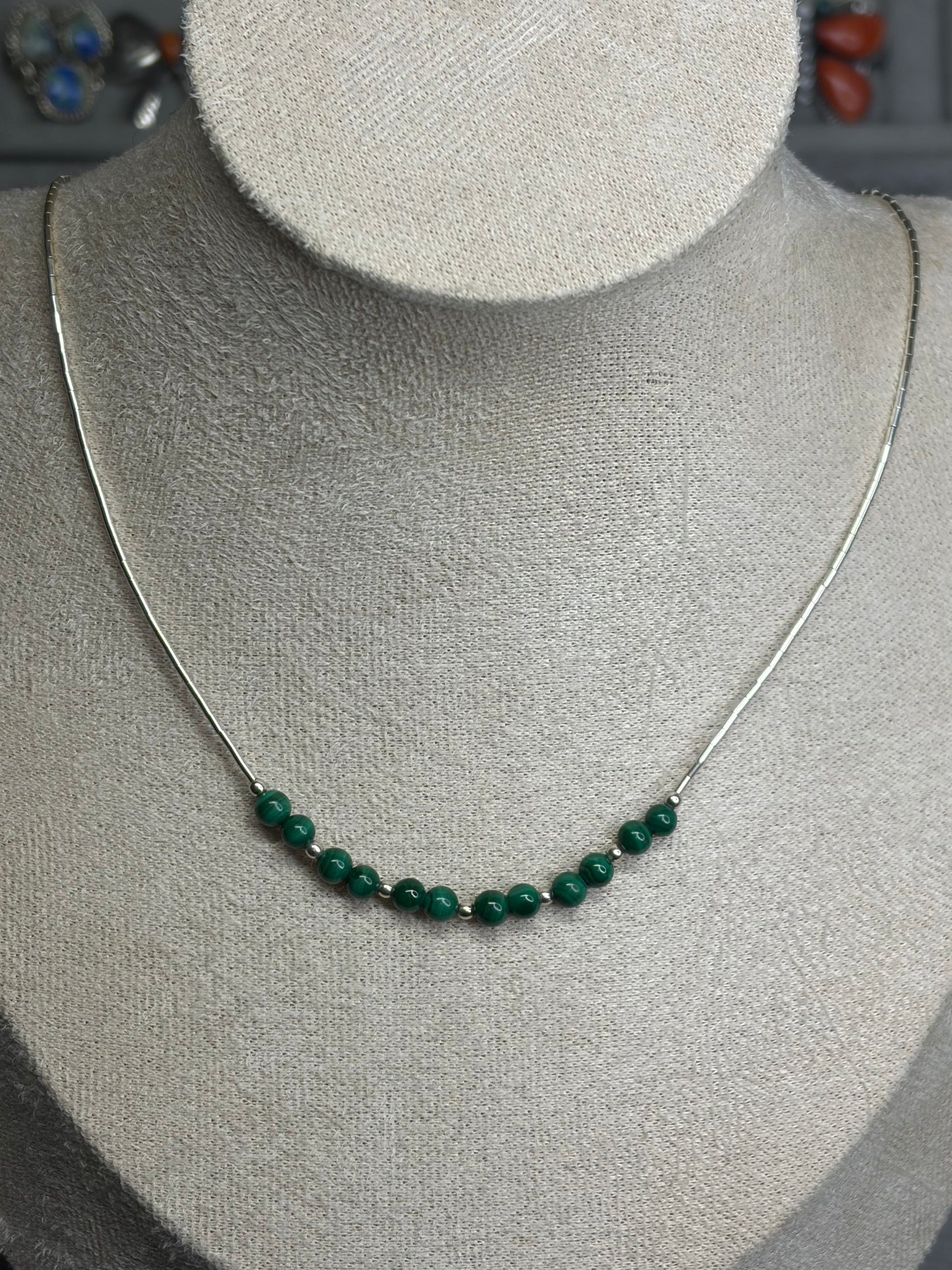 16” Liquid Silver & Natural Stone Necklaces