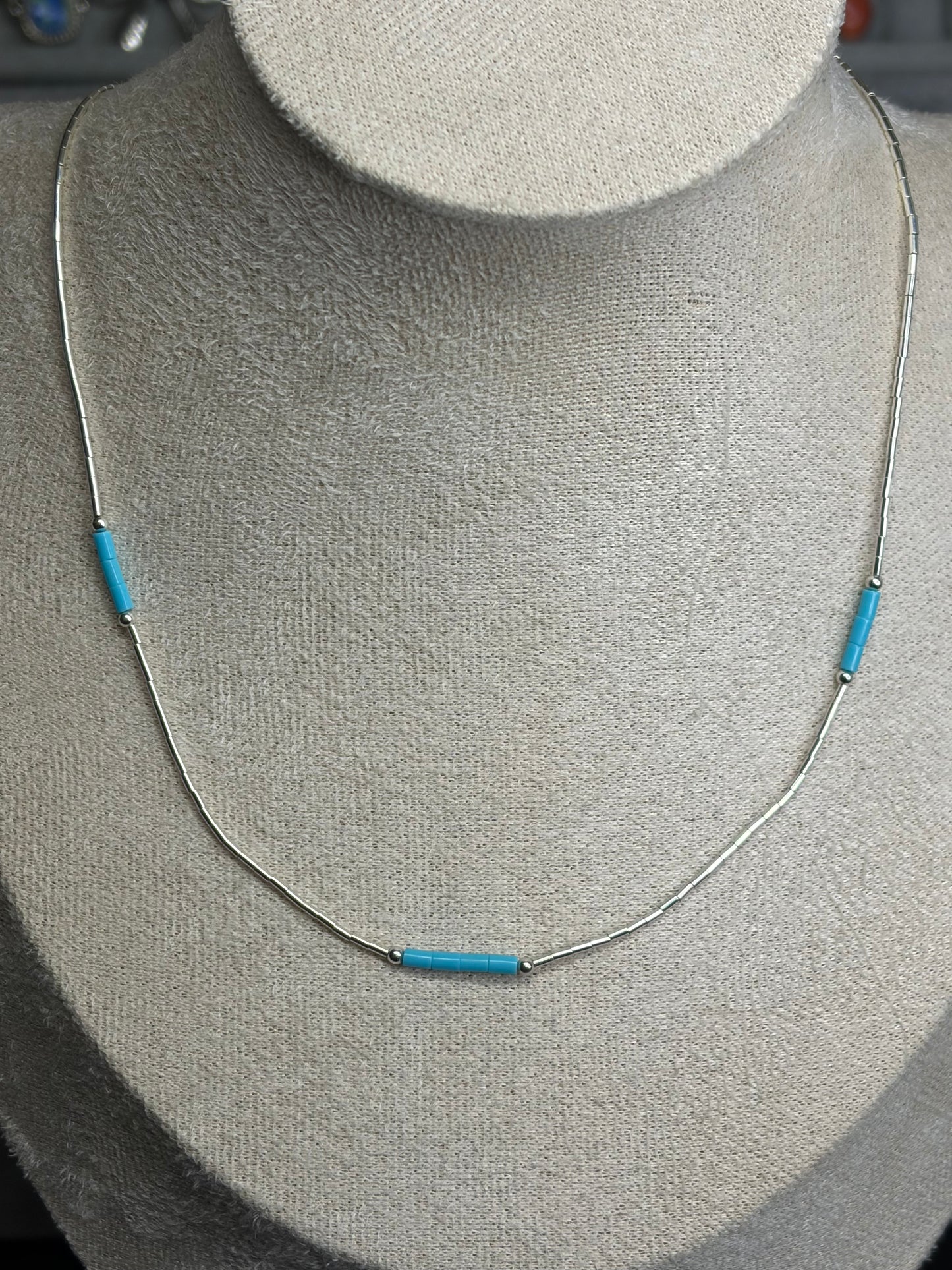 16” Liquid Silver & Natural Stone Necklaces