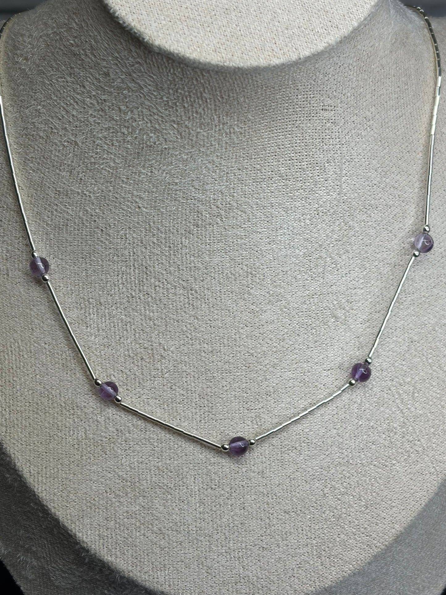 16” Liquid Silver & Natural Stone Necklaces