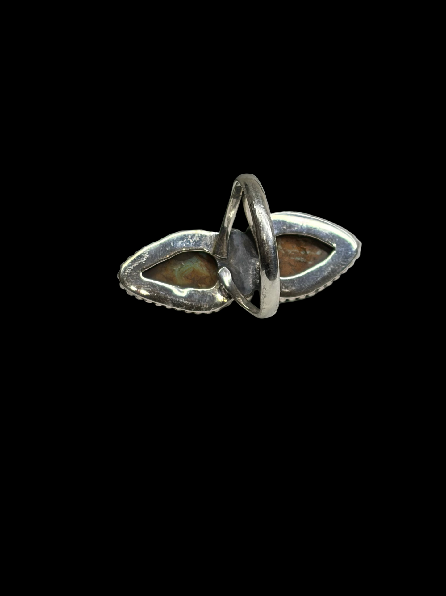 Double Kingman Turquoise Statement Ring - size 11