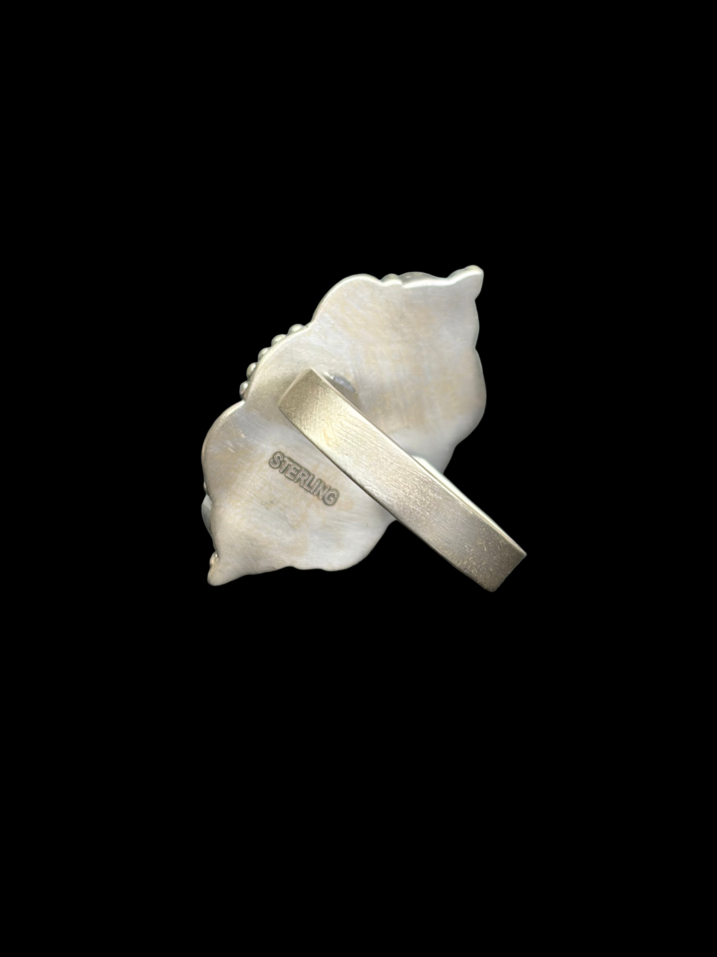 White Buffalo Sterling Silver Ring - Adjustable