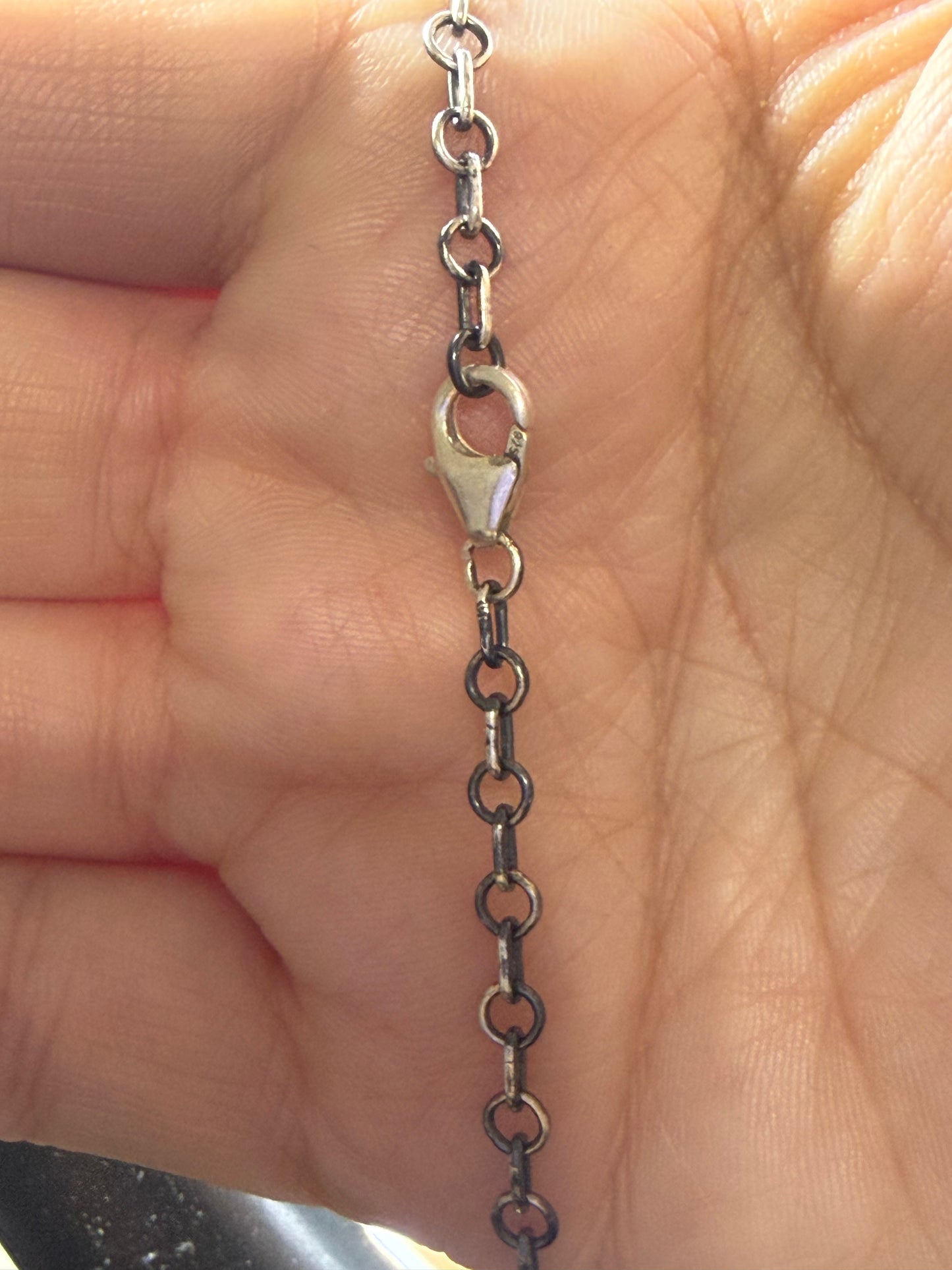 Double Compressed Kingman Turquoise Stone Necklace With Blossom