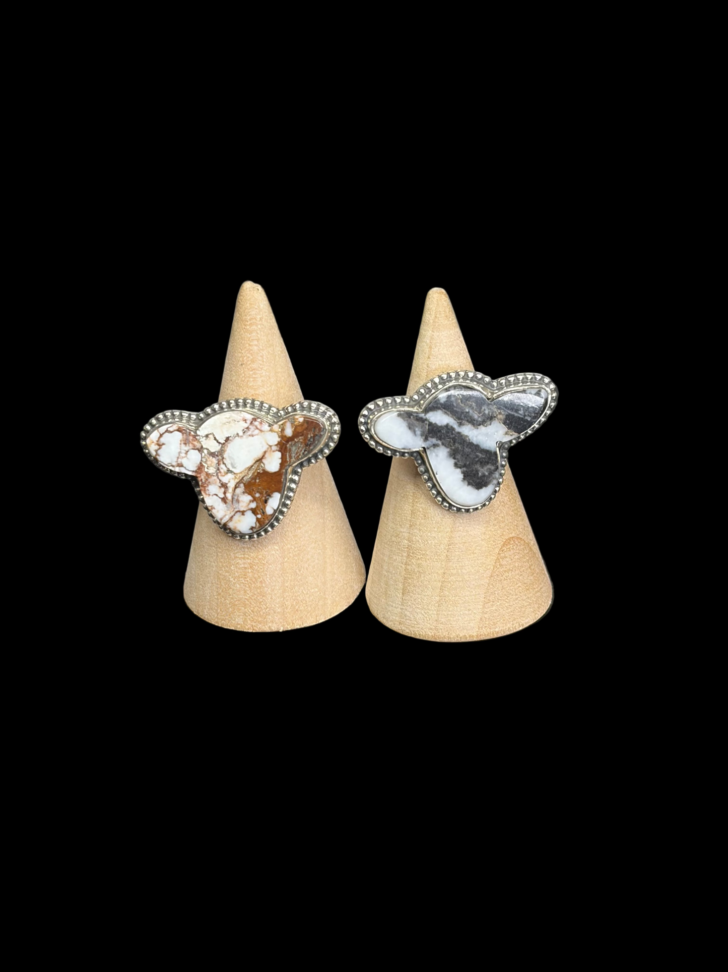 Steer Head Natural Stone Rings