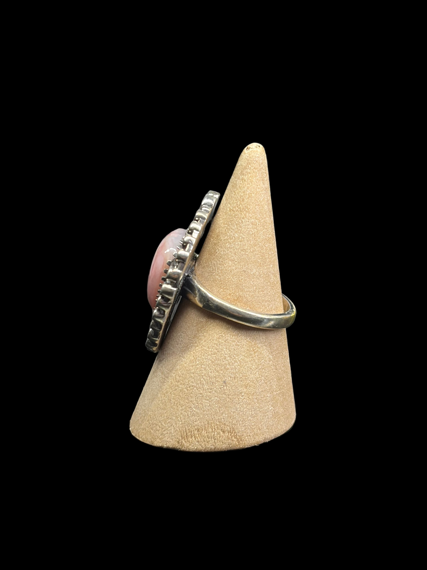 Pink Opal Heart Statement Ring