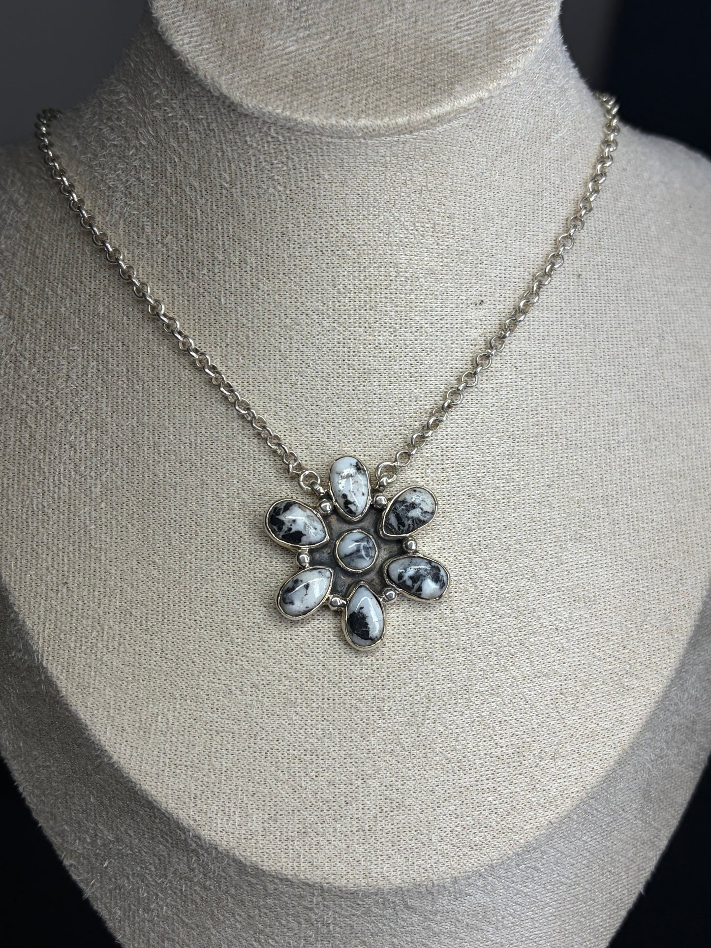 White Buffalo Cluster Necklace